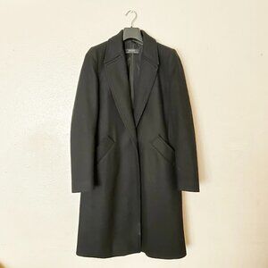ZARA Basics Outerwear Long Wool Coat - Black - Size Small